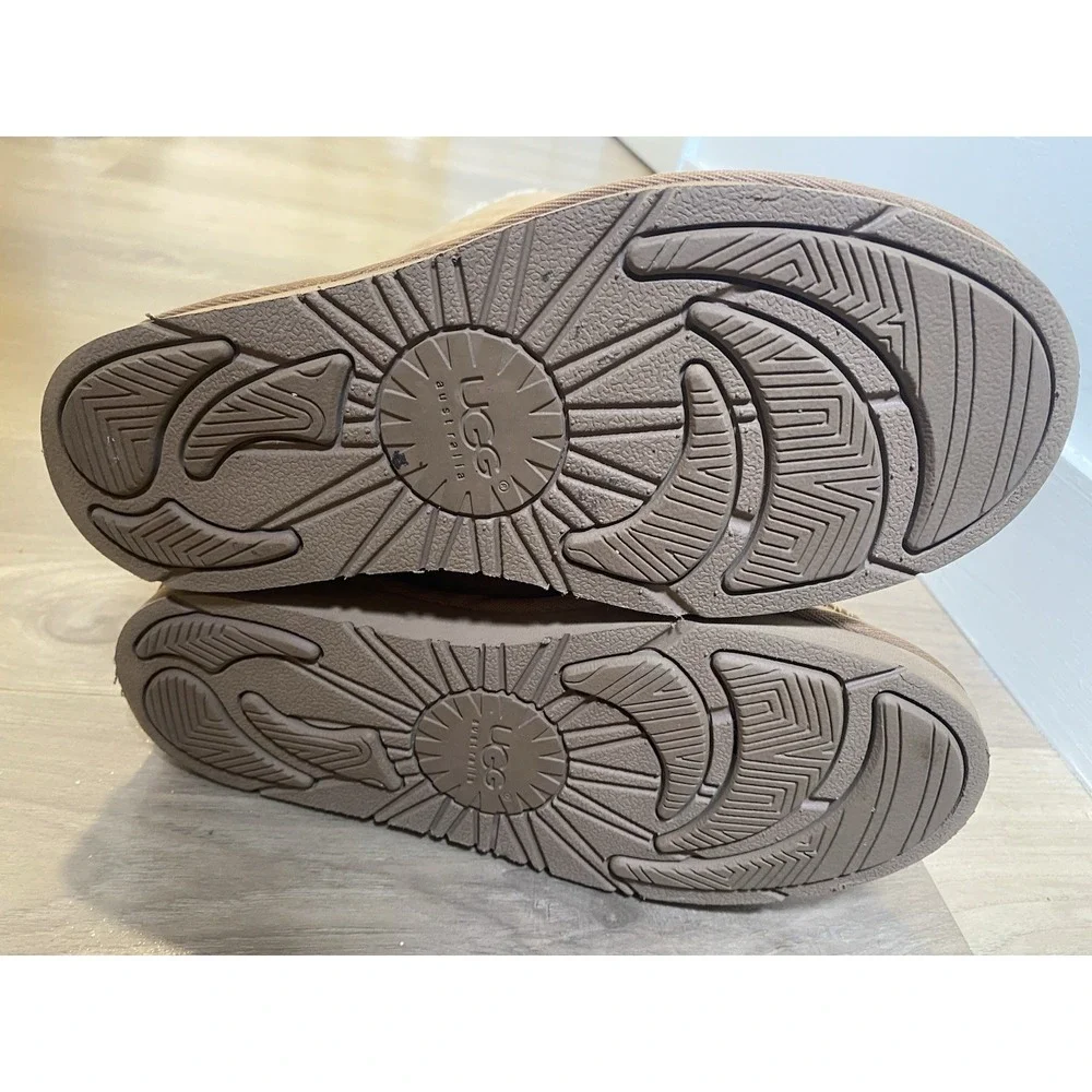 UGG Appalachin Suede Shearling Lace Up Knee High Boots Brown Women's US 7